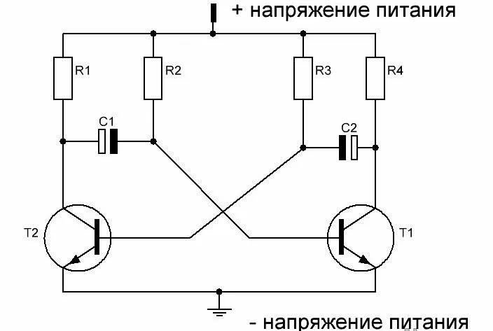 Схема мультивибратора на 12 вольт