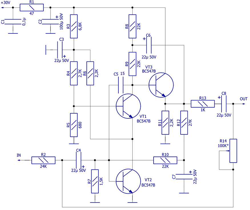Электронный регулятор громкости схема на транзисторах