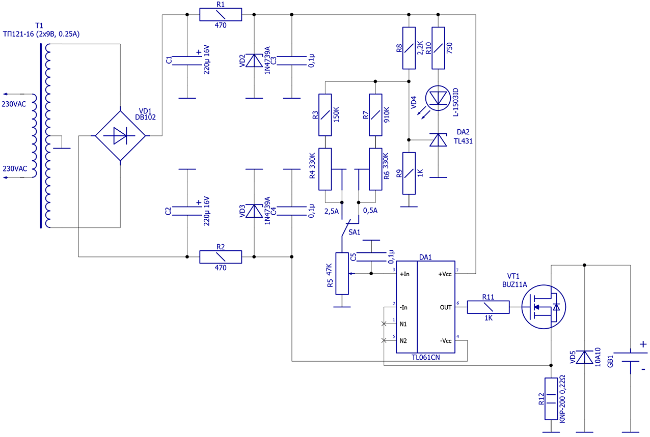 Схема электронной нагрузки