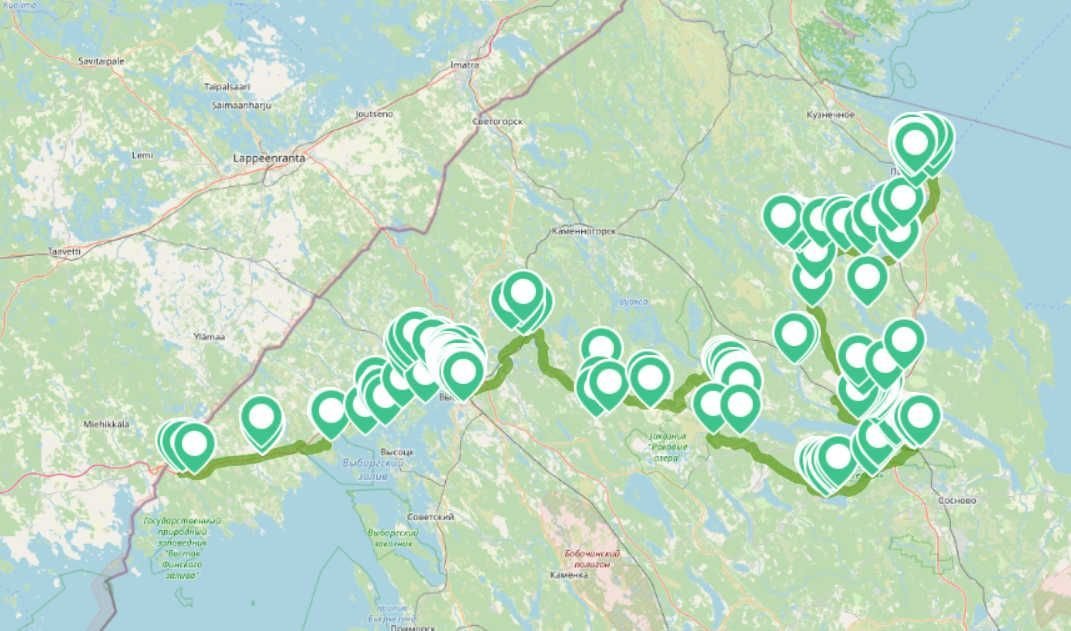 Карта веломаршрутов ленинградской области