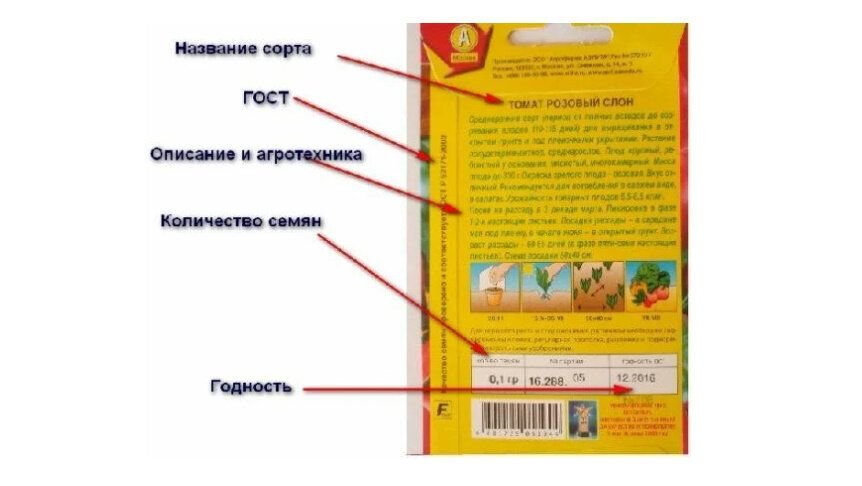 Дана информация которая находится на пакетике с семенами рассмотри рисунок и ответь на вопрос