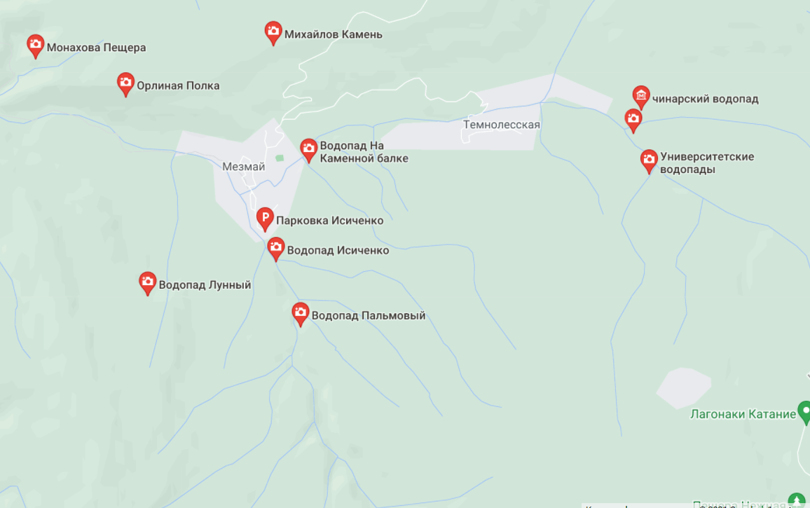 Аршан карта водопадов