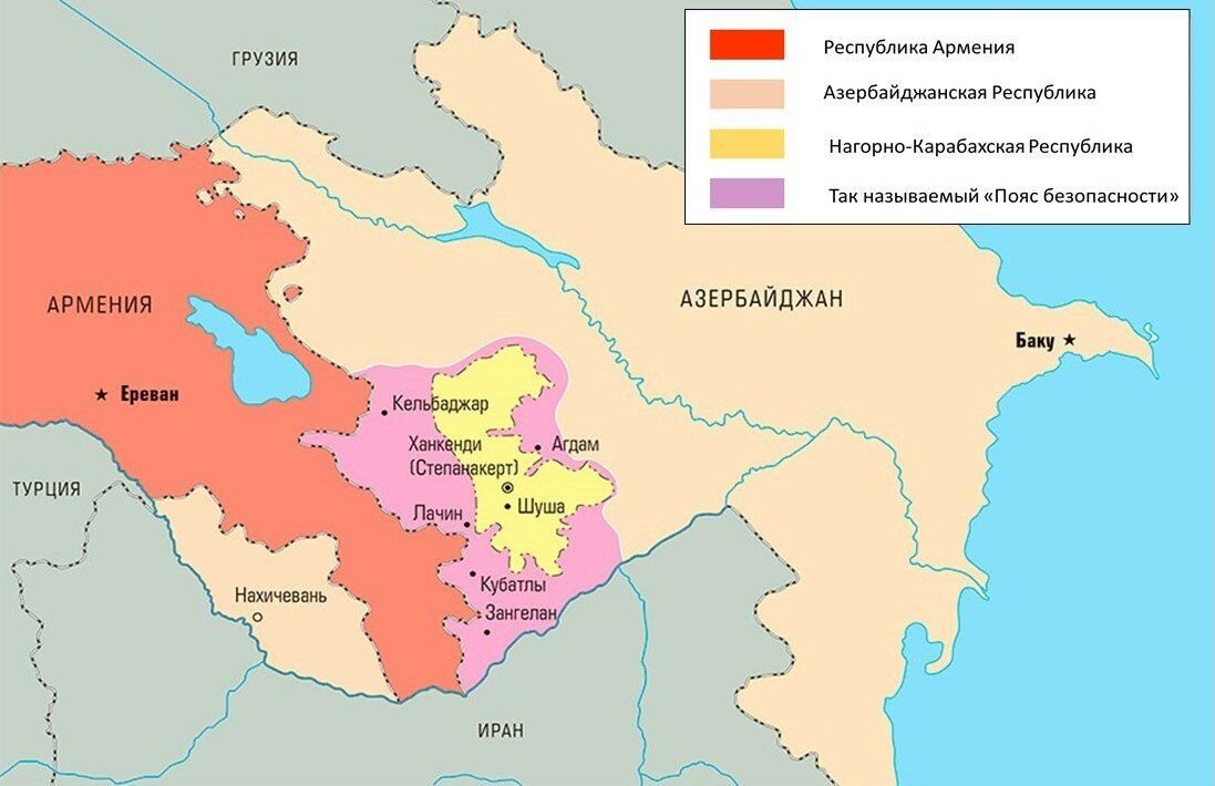 Армяно азербайджанского конфликта карта