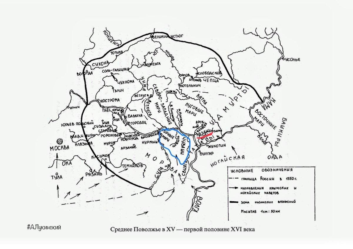 Карта касимовского ханства