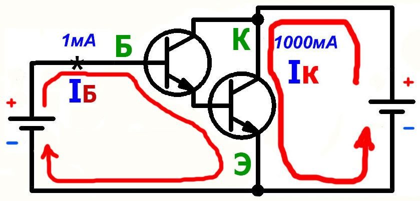 Составной транзистор по схеме дарлингтона
