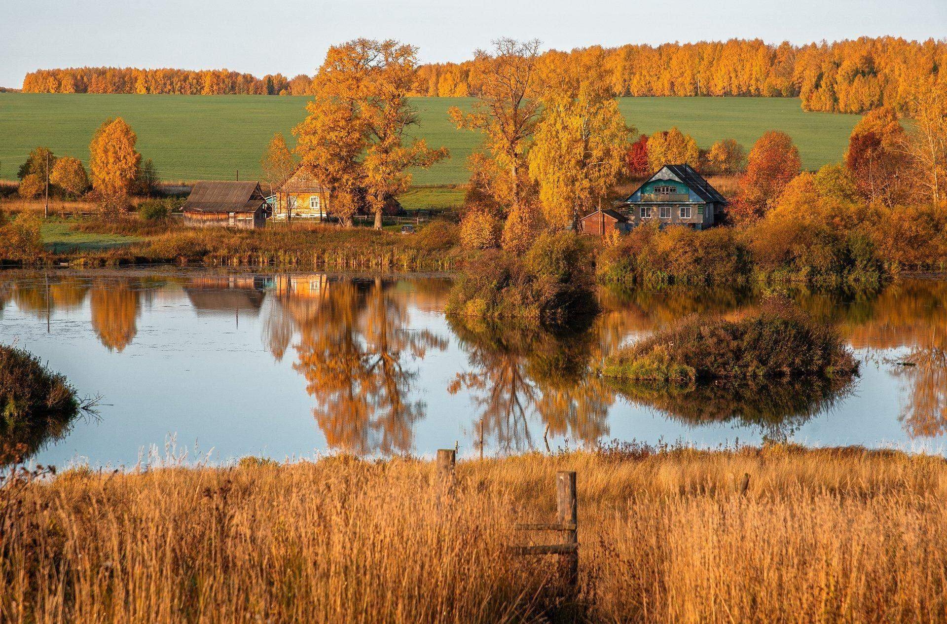 фото краски осени в деревне