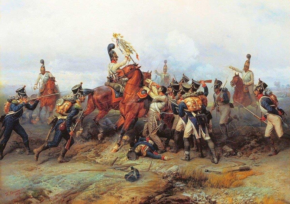 Многие европейские и русские художники 19 века часто изображали на своих картинах войну красивой