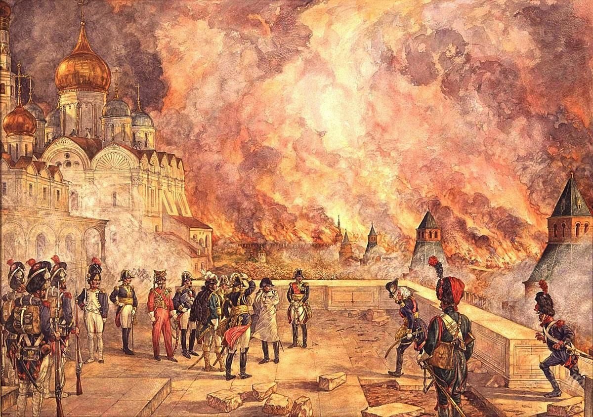 Пожар москвы 1812 года картина