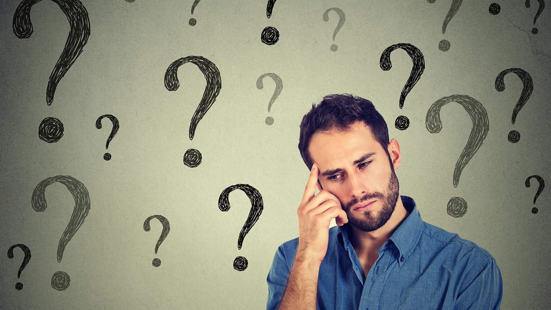 Don t ask this question. Человек задумался. Человек думает над вопросом.
