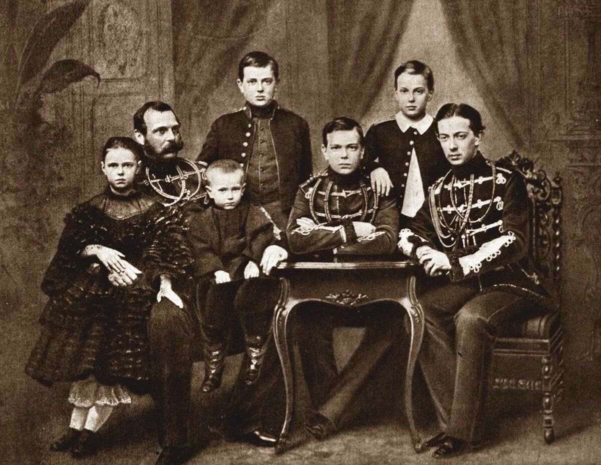 Цесаревич Николай Александрович с сестрой Марией Александровной 1865