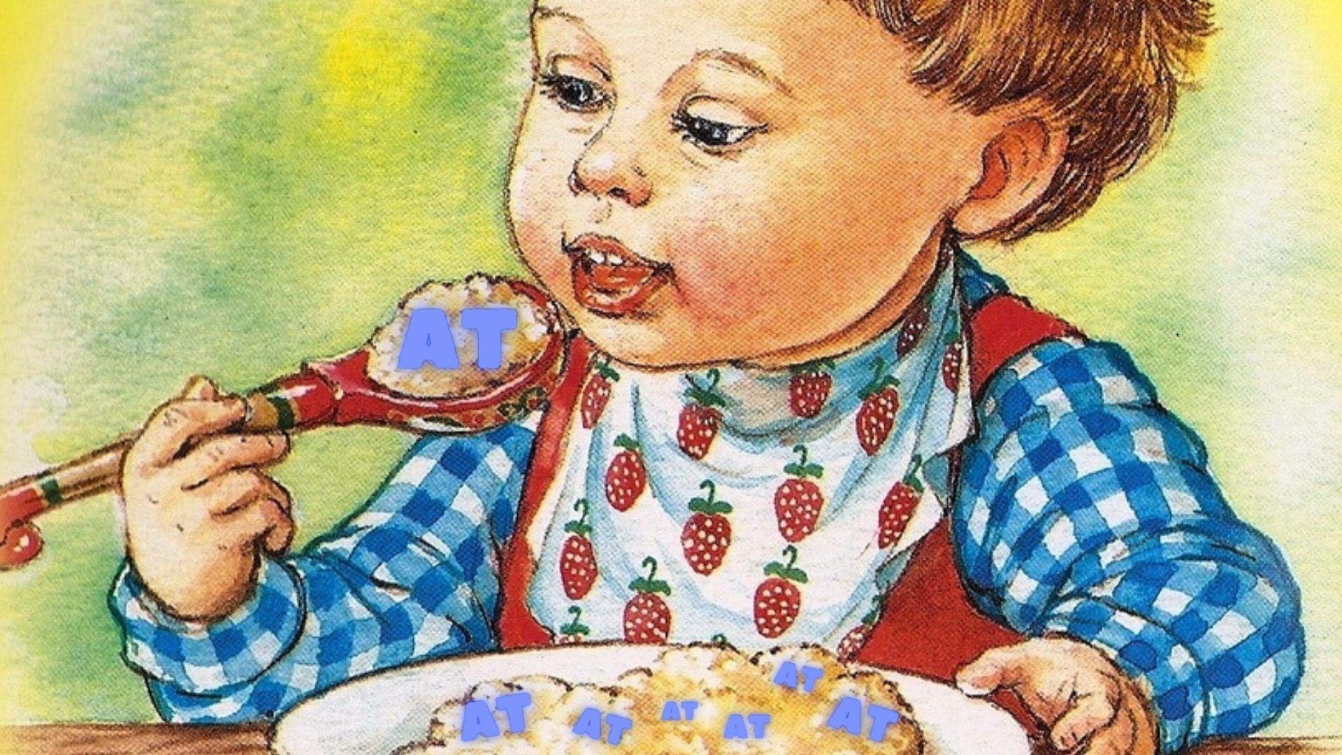 Мальчики едят девочек. Девочка ест кашу. Мальчик ест кашу. Дети едят кашу иллюстрации для детей. Мальчик кушает завтрак.