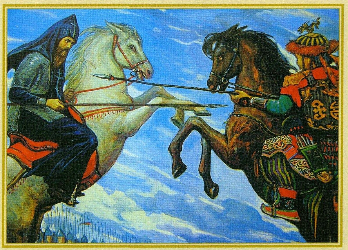 Бой челубея с пересветом картина