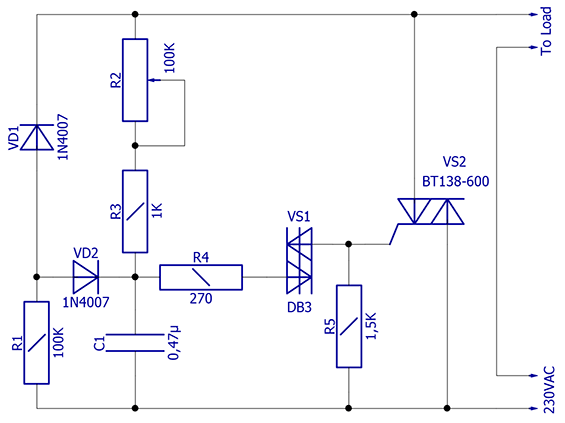 Bta12 600b регулятор мощности схема