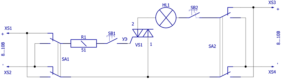 Схема выключателя на симисторе