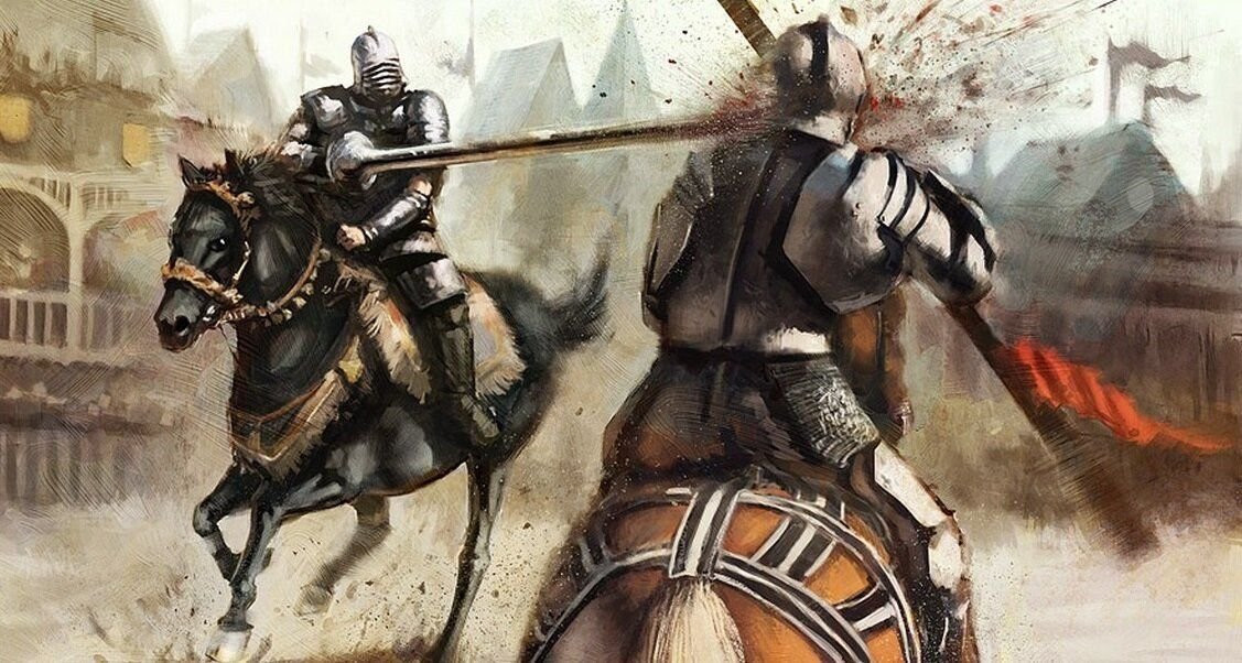 Дуэль пик. Жак де ЛАЛЕН рыцарь. Рыцарский турнир в средневековье. Поединок рыцарей. Рыцари на конях.