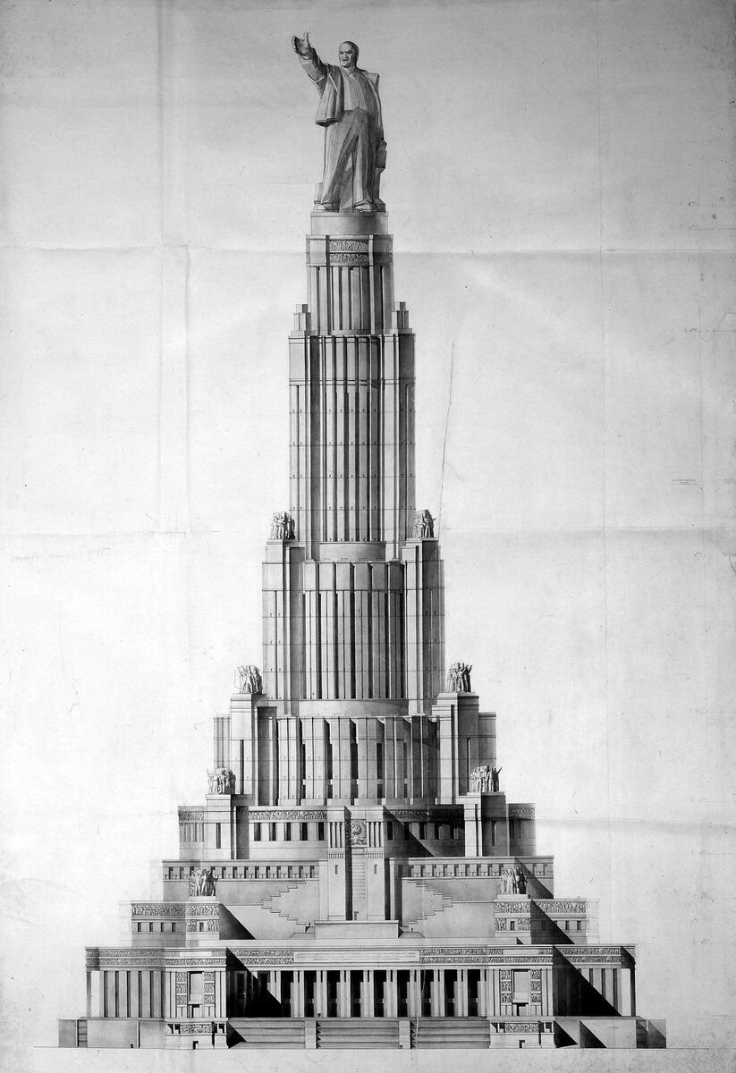 Великие проекты. Борис Иофан дворец советов. Дом советов проект Сталина. Дворец советов статуя Ленина. Иофан дворец советов проект.