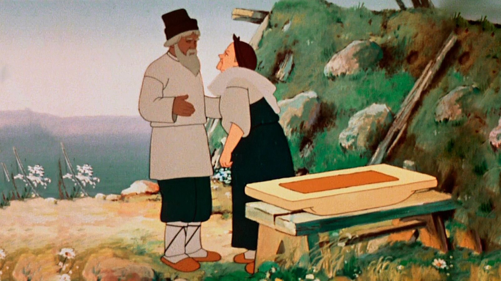 Сказка о рыбаке и рыбке мультфильм 1950