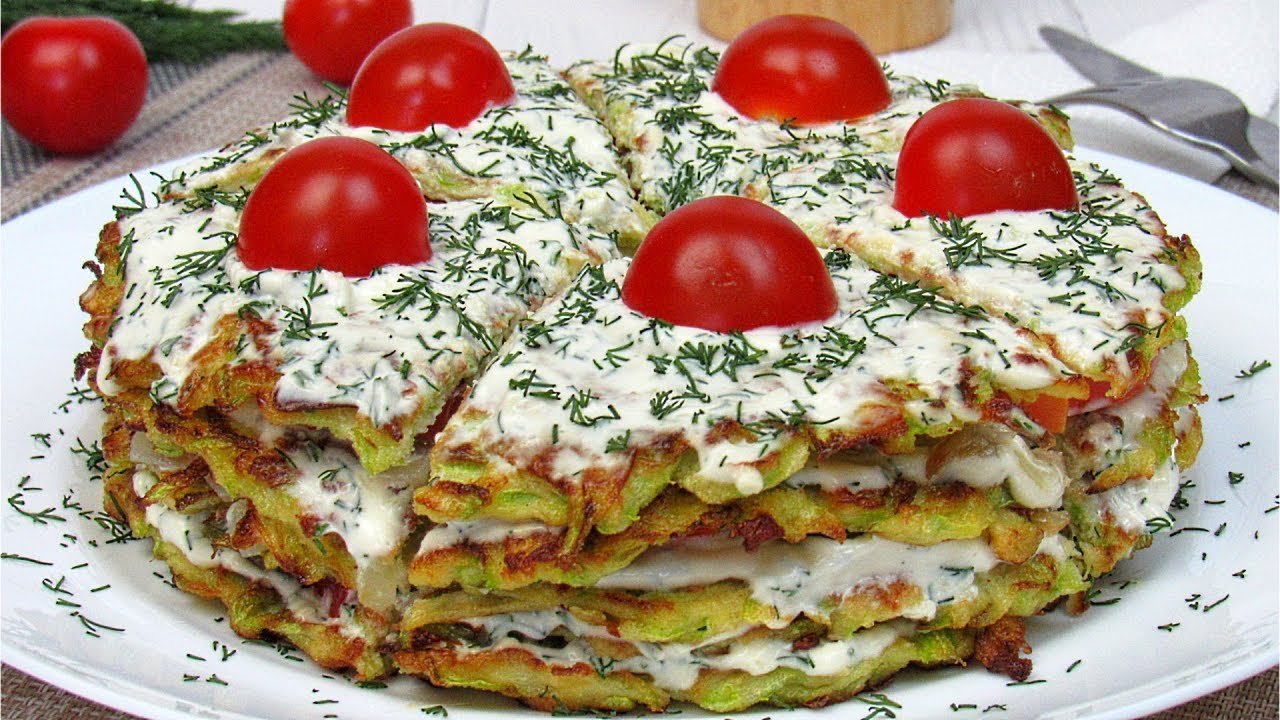 Пошаговый рецепт с фото закусочный торт из кабачков