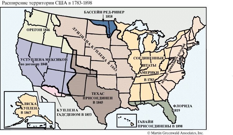 Карта территорий сша