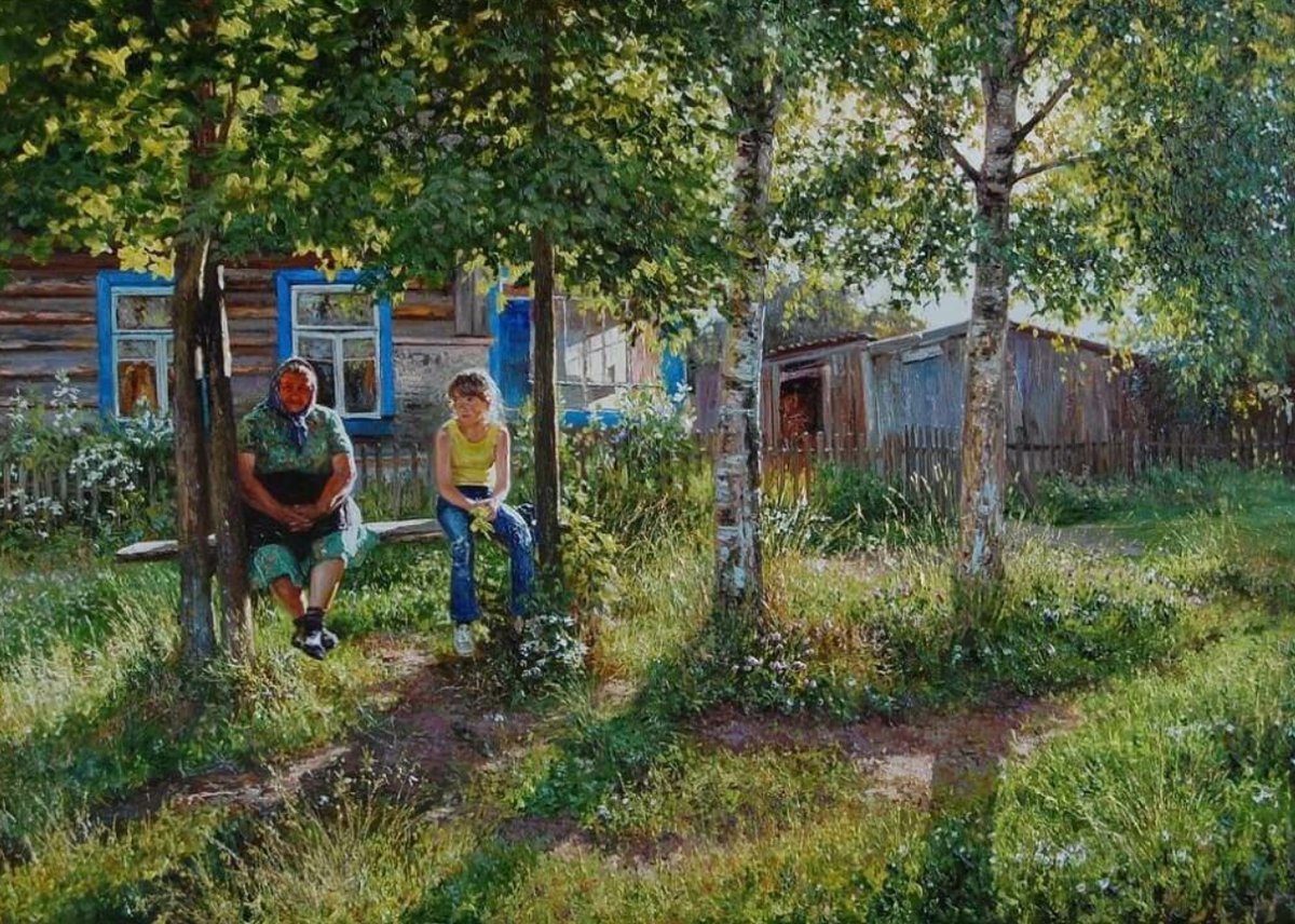 Картины у бабушки в деревне
