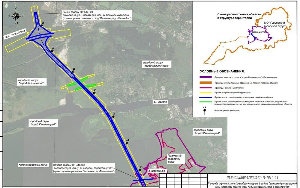 План моста через преголю в калининграде