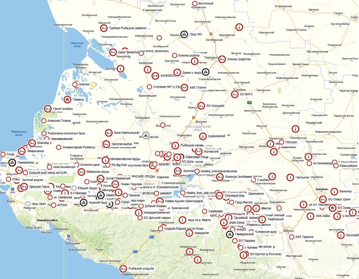 Рыбные места на карте. Рыболовная карта Краснодарского края. Карта рыбалки Краснодарский край. Рыбацкие места на карте Краснодарского края. Карта рыболовных мест Краснодарского края.