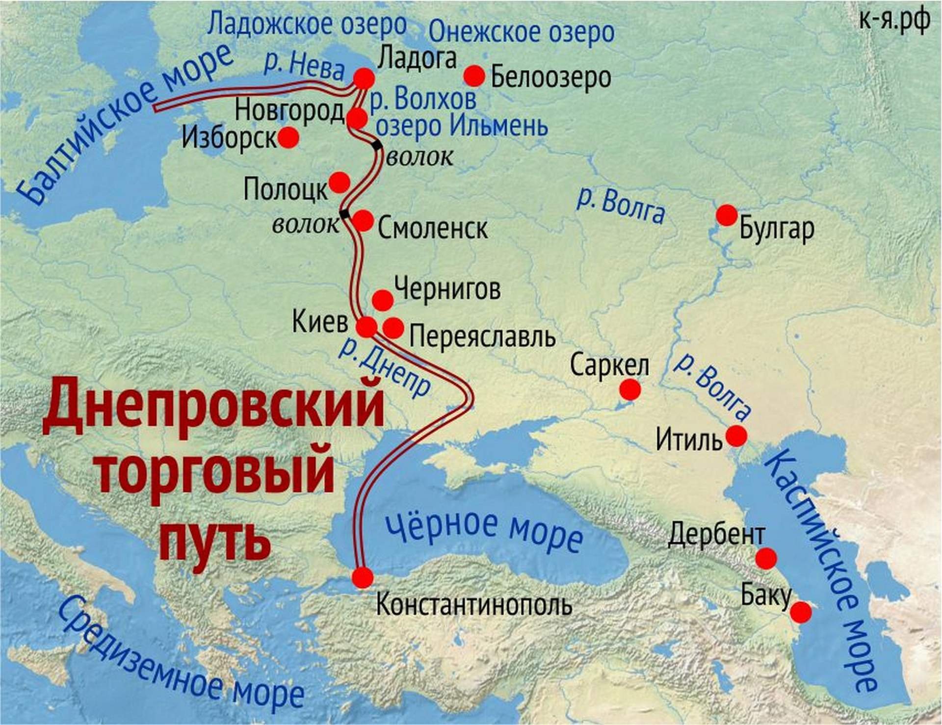 Как назывался торговый путь из скандинавии. Путь из Варяг в греки на карте древней Руси. Путь из Варяг в греки и Волжский торговый путь. Торговые путь Варяг в греки на карте. Карта древней Руси 9-12 века путь из Варяг в греки.