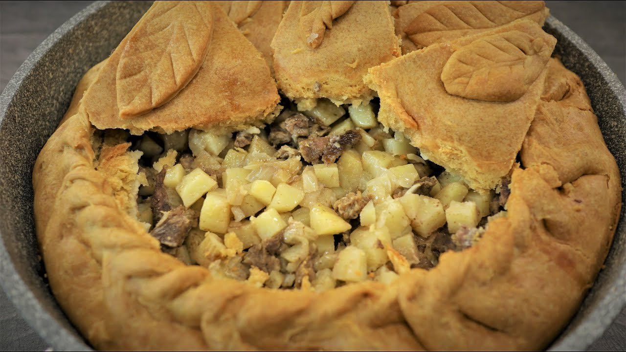 Пирог по татарски с мясом и картошкой