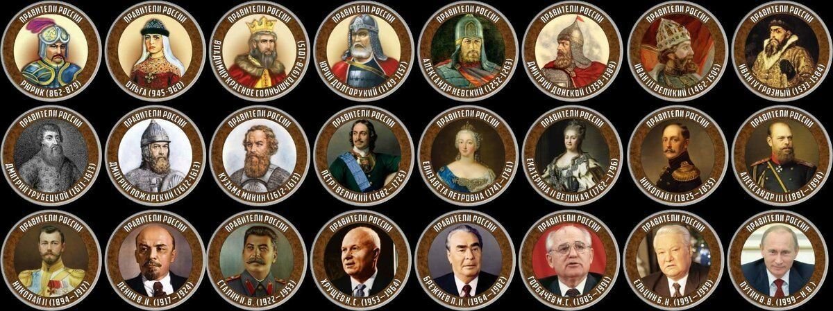Цари россии с фото в хронологическом порядке