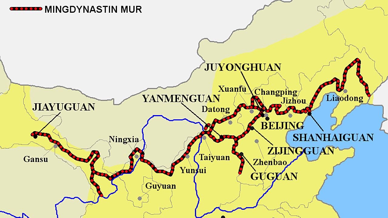 Где находится великая китайская. Великая китайская стена на карте. Великая стена на карте Китая. Великая китайская стена на карте древнего Китая. Китайская стена на карте Китая.