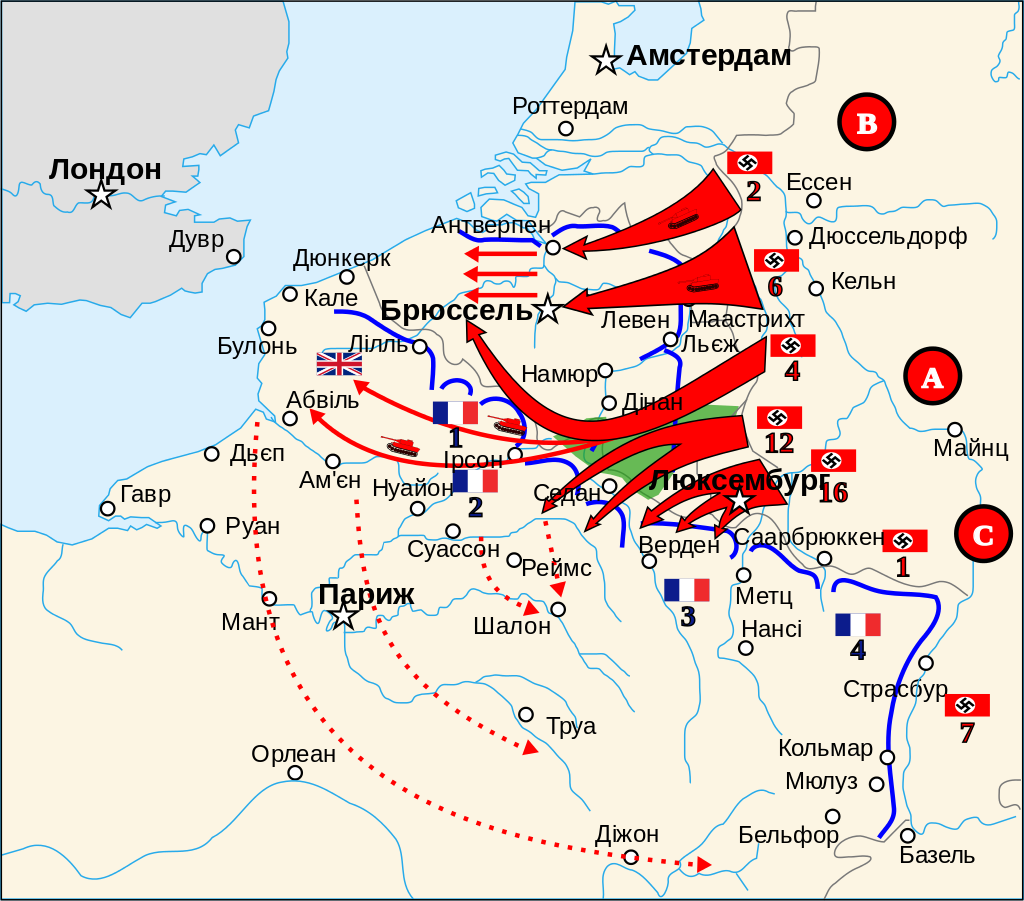 Карта франции 1940 года