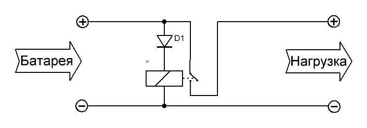 Схема переполюсовки на реле