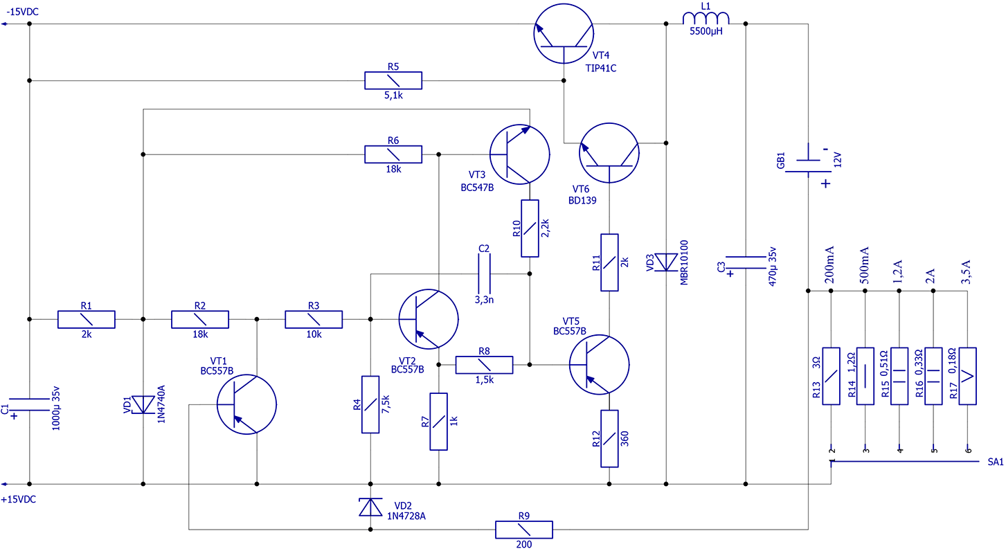 Зарядное устройство вымпел 15 схема электрическая принципиальная на полевом транзисторе 7n60nz