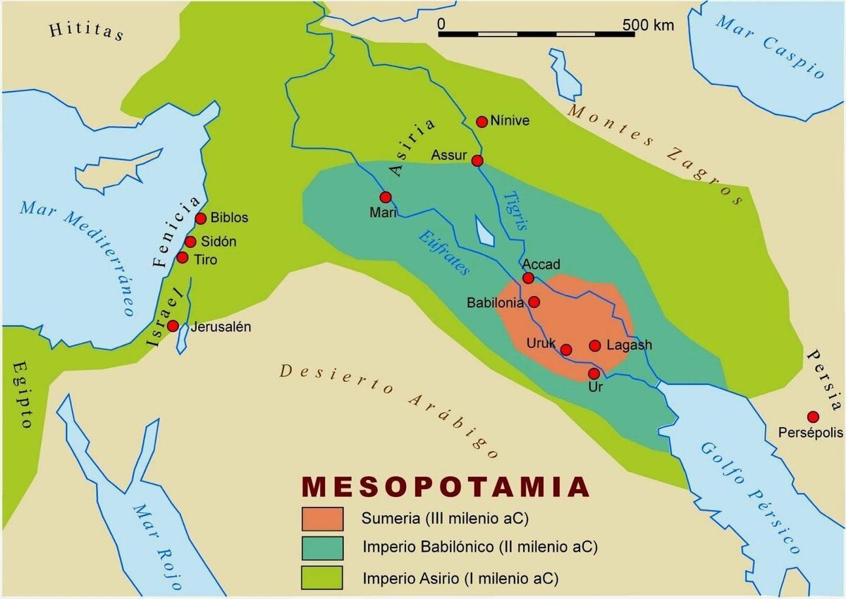 Месопотамия древний Шумер карта