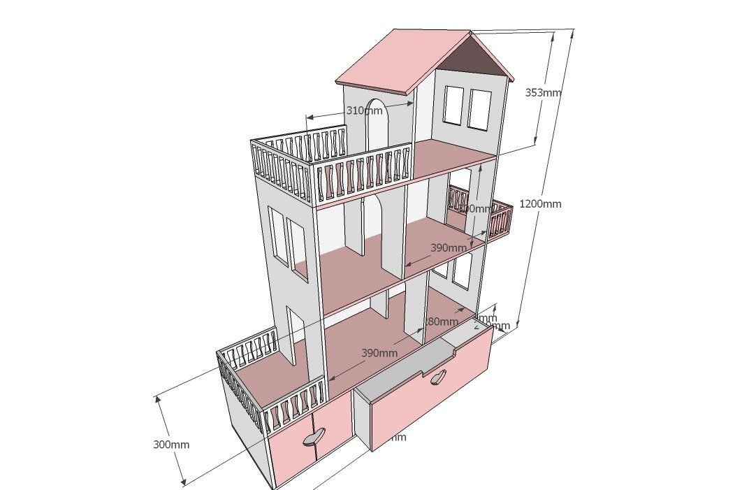 Чертеж кукольного дома