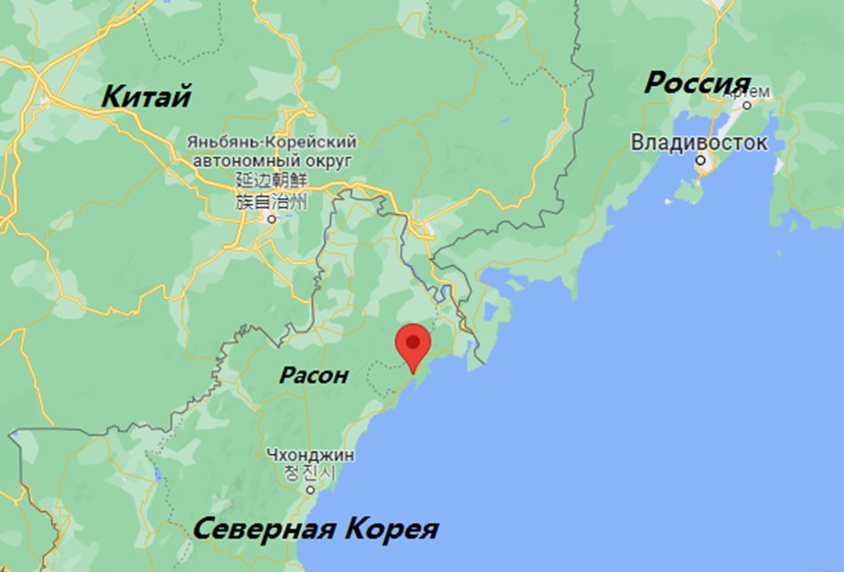 Владивосток корея карта