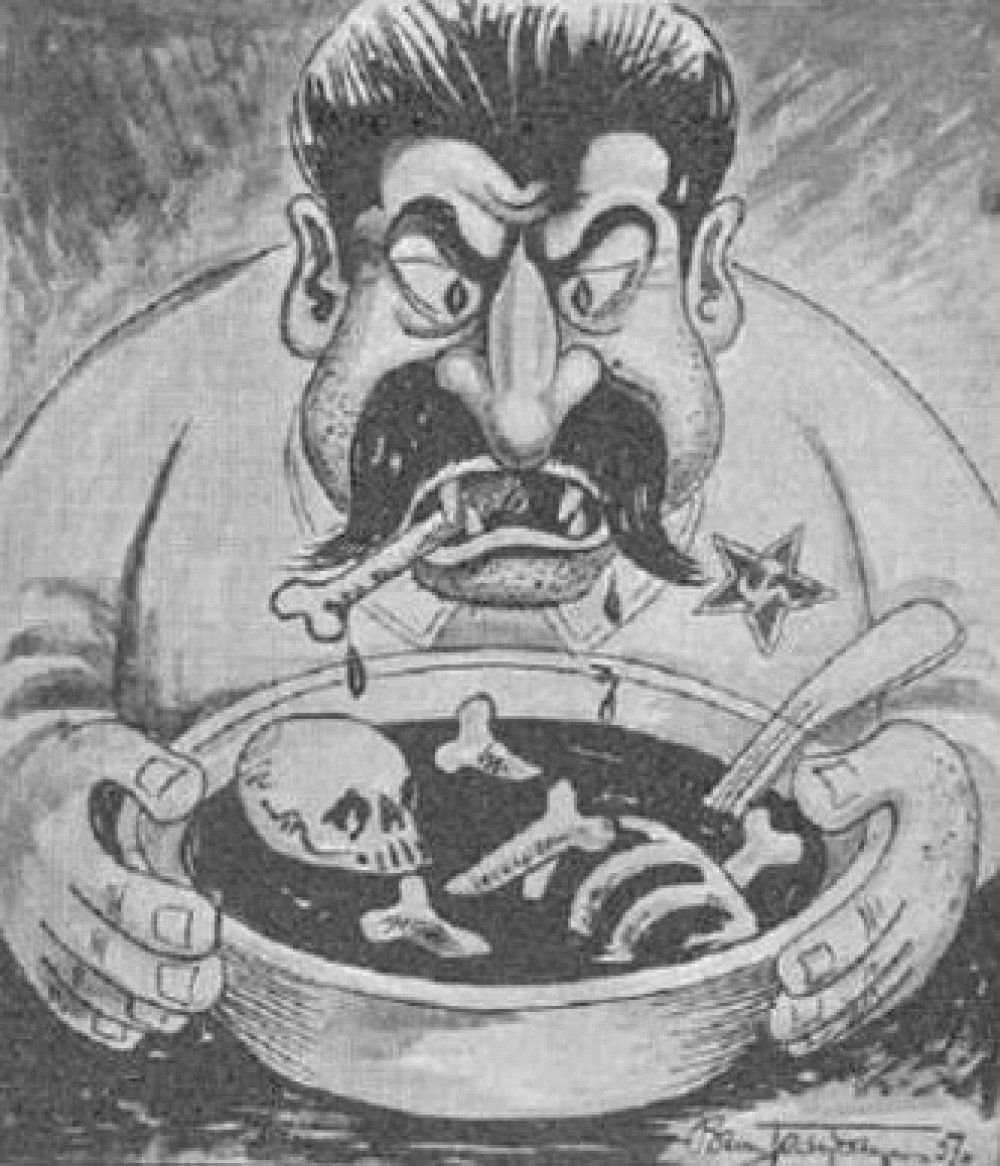 Карикатуры Сталин людоед