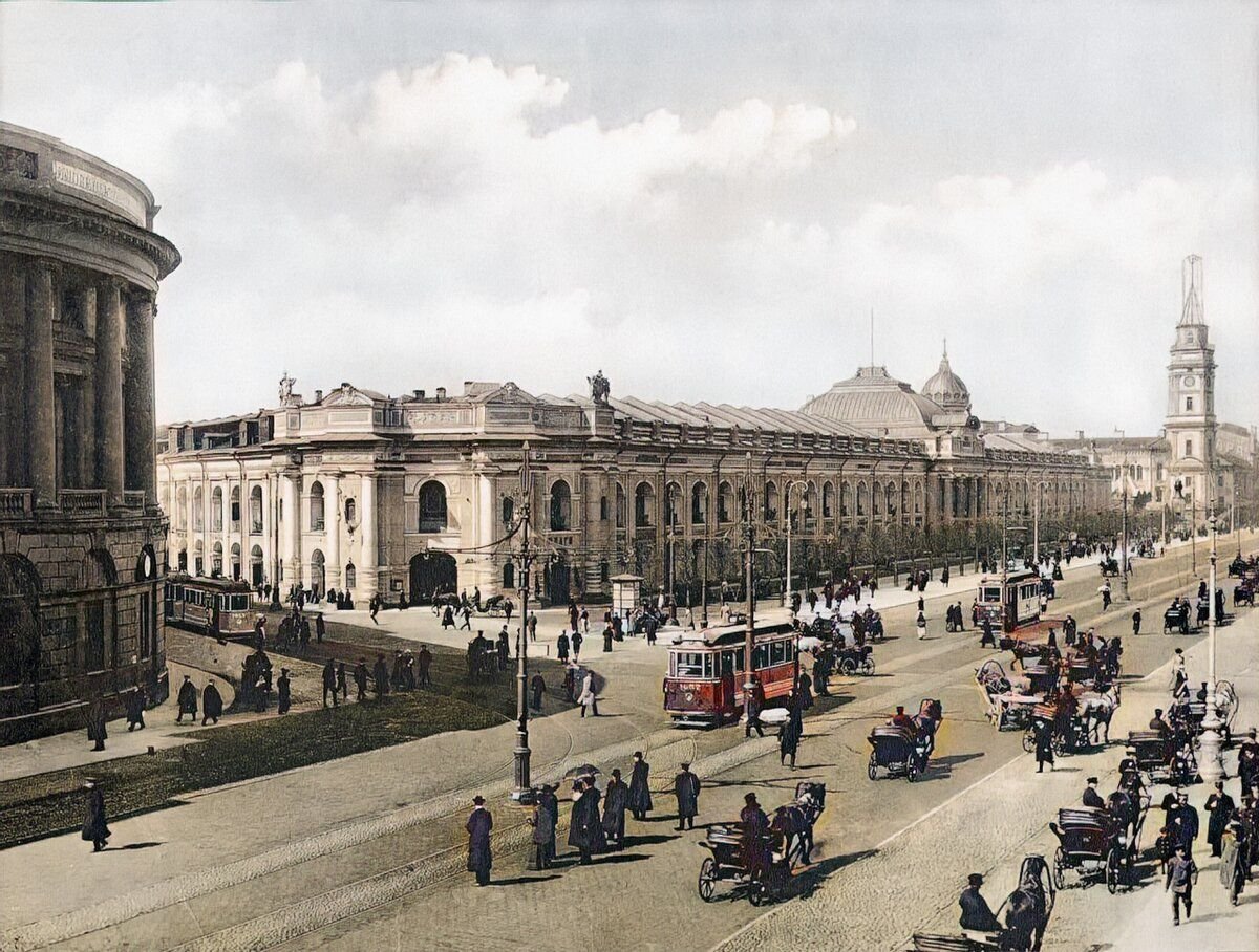 Петербург начало 19 века. Гостиный двор Санкт-Петербург 20 век.