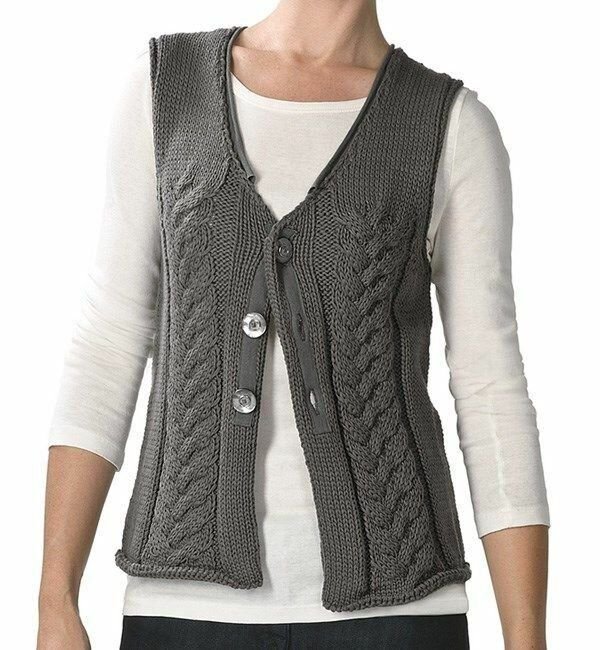 Жилетка спицами. Жилет Marina Knit. Жилет Knitted Vest. Вязаная комбинированная жилетка. Вязаная жилетка приталенная.