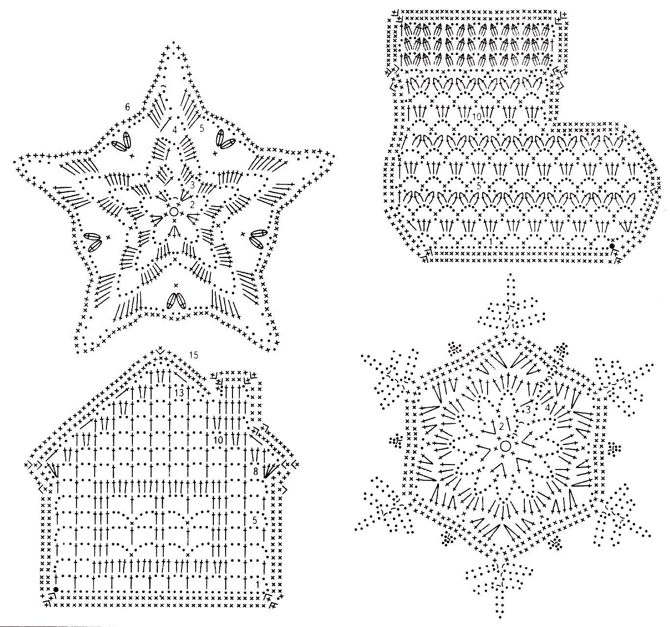 Новогодние игрушки со схемами. Вязаные елочные игрушки крючком со схемами. Схема вязаных елочных игрушек. Новогодние аппликации крючком. Вязаные елочные игрушки крючком и спицами со схемами.
