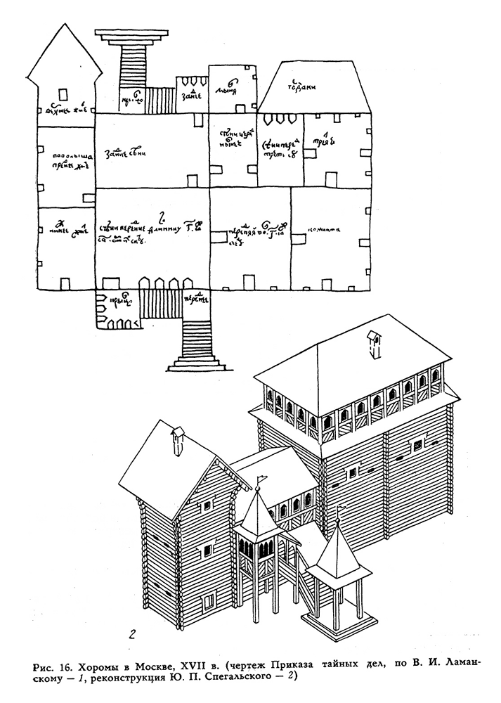 Рисунок жилища боярина в 17 веке
