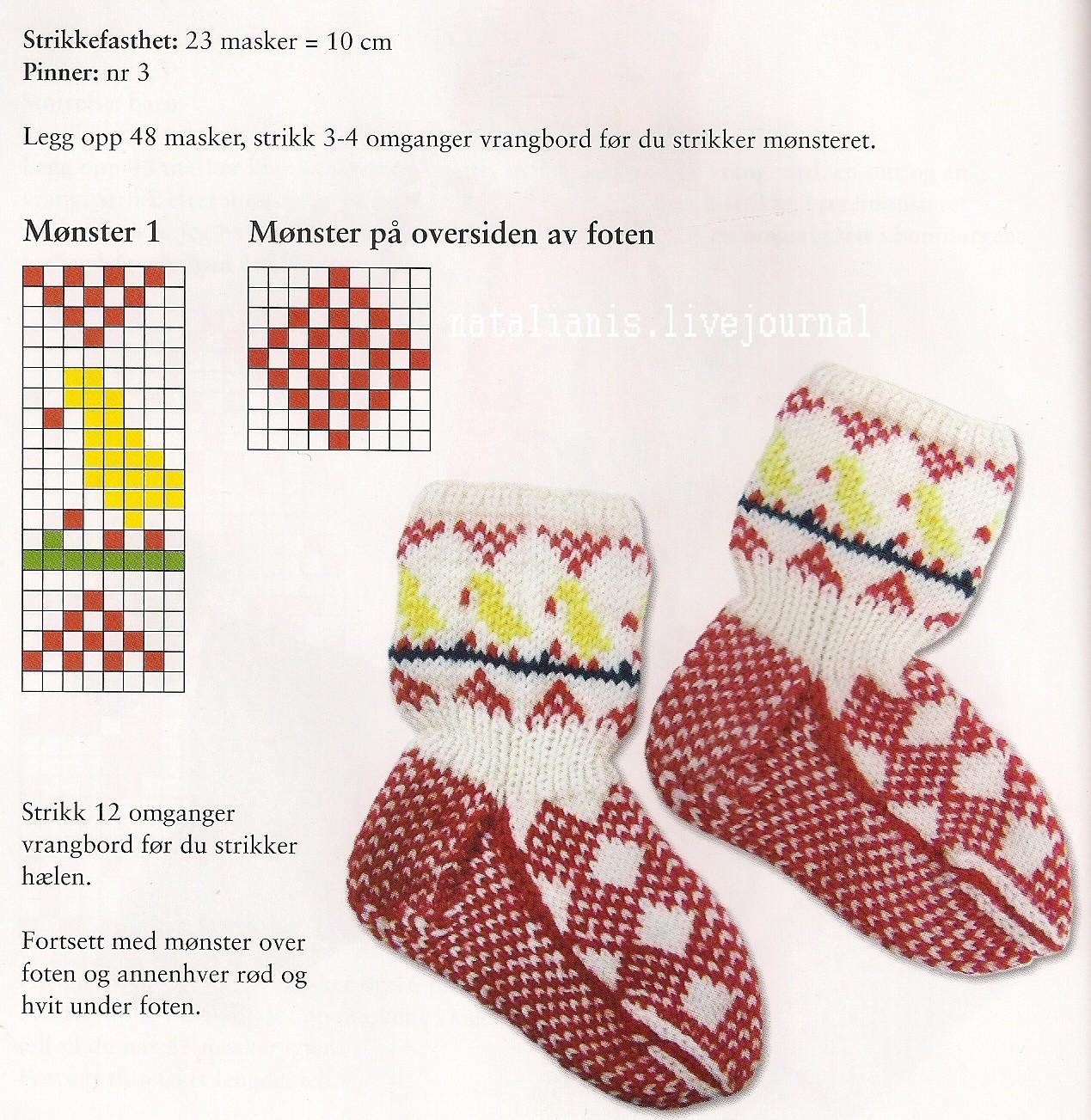 Жаккард для детских носков спицами схемы