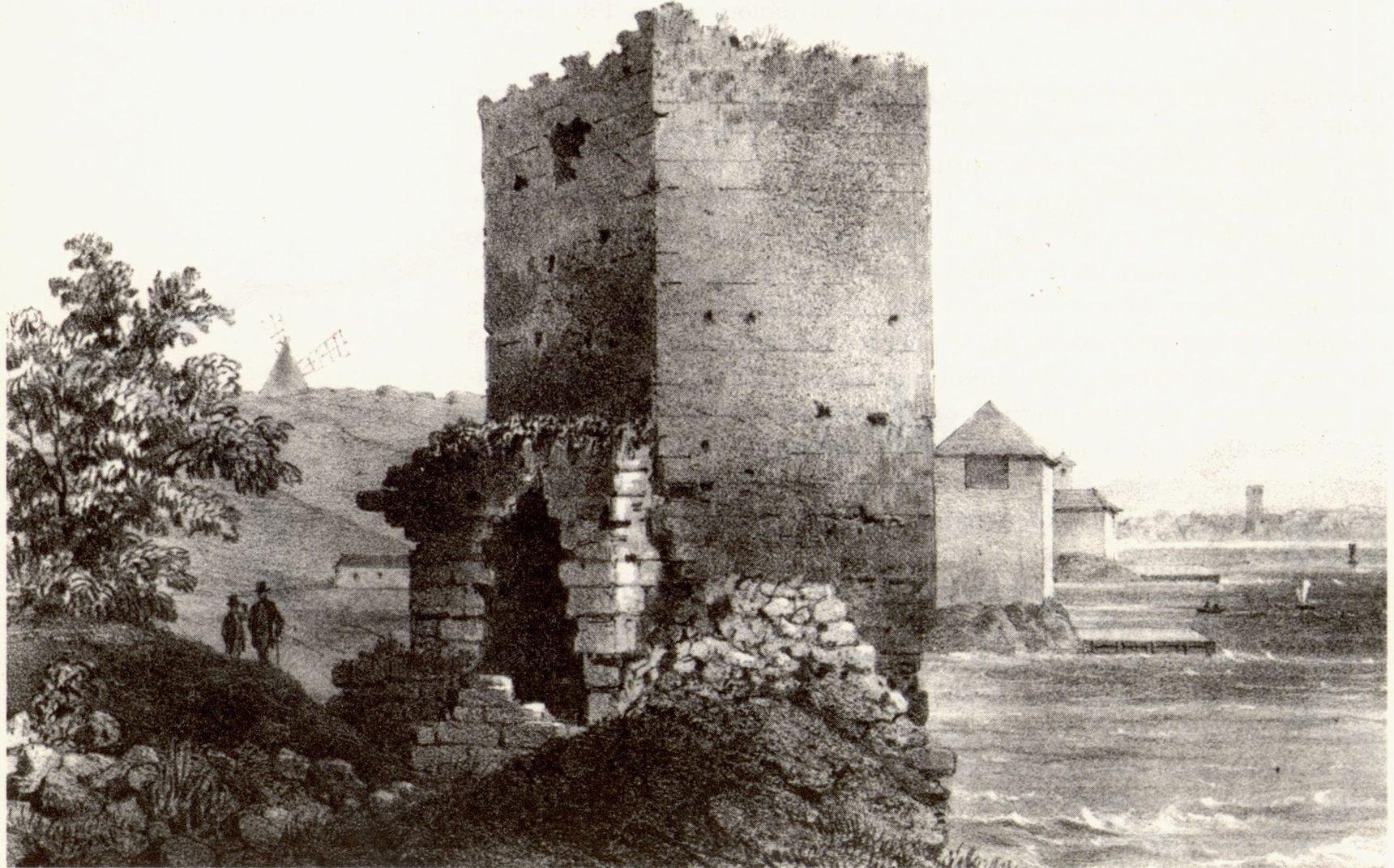 Генуэзская крепость Кафа Феодосия гравюра