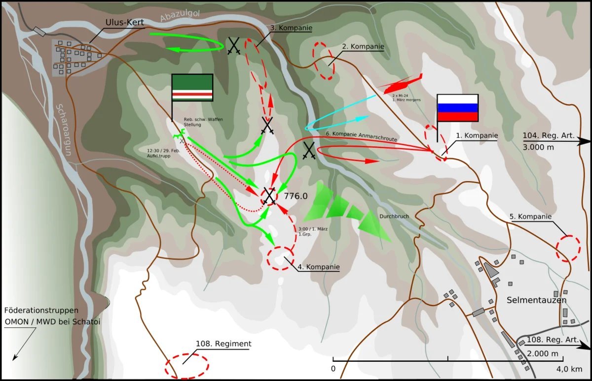 Карта боевых действий в чечне 1994 1996