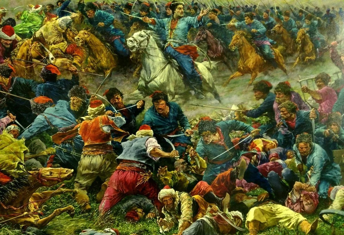 Битва татар казаками Платова