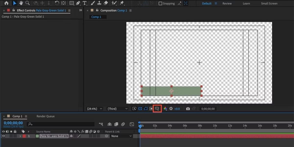 After effects не отображается композиция