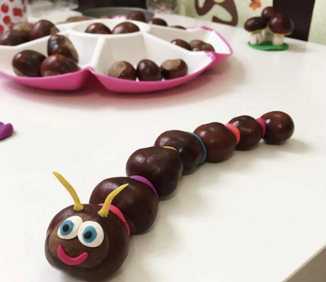 Гусеничка из каштана