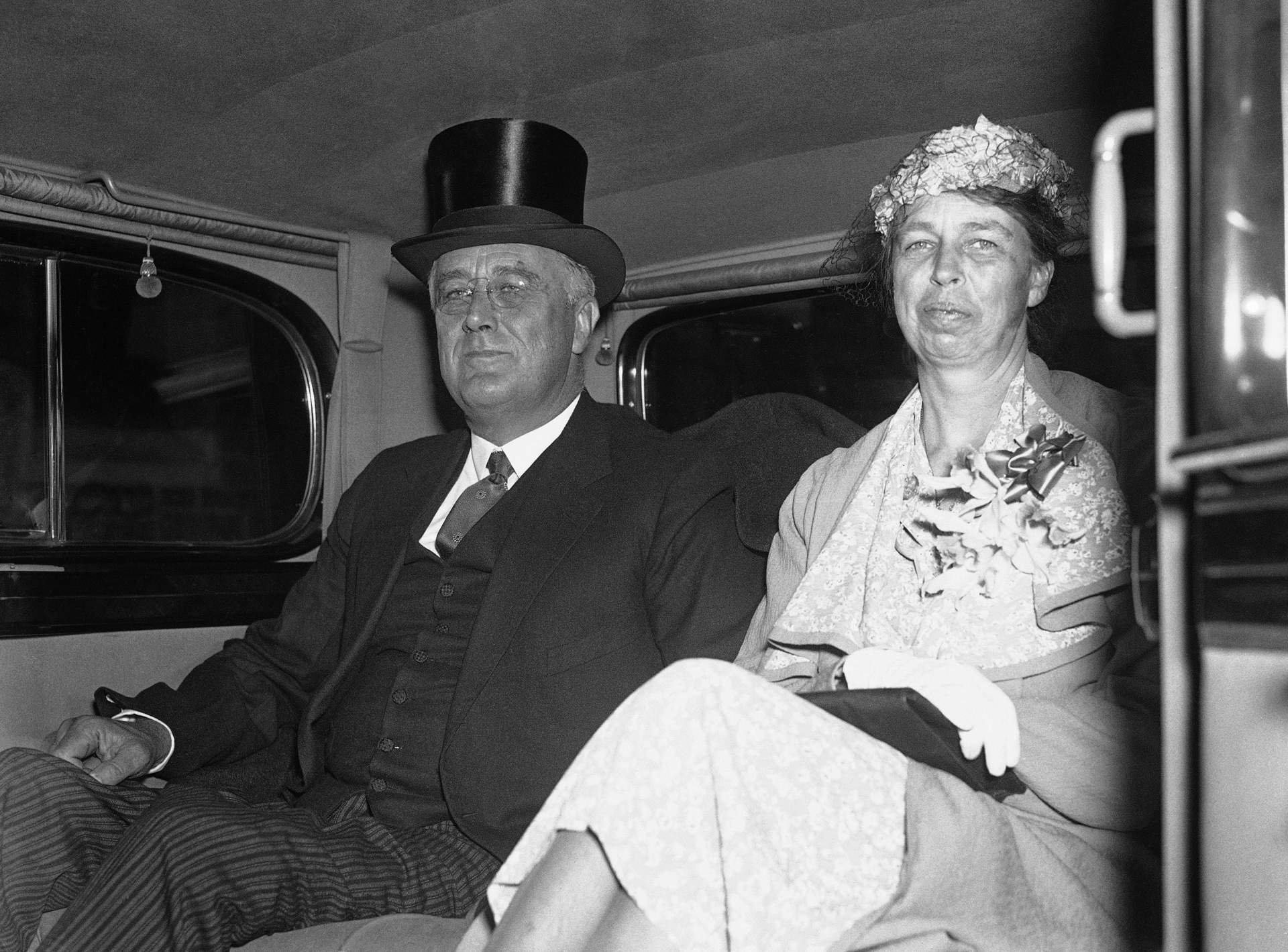 Франклин Рузвельт с женой