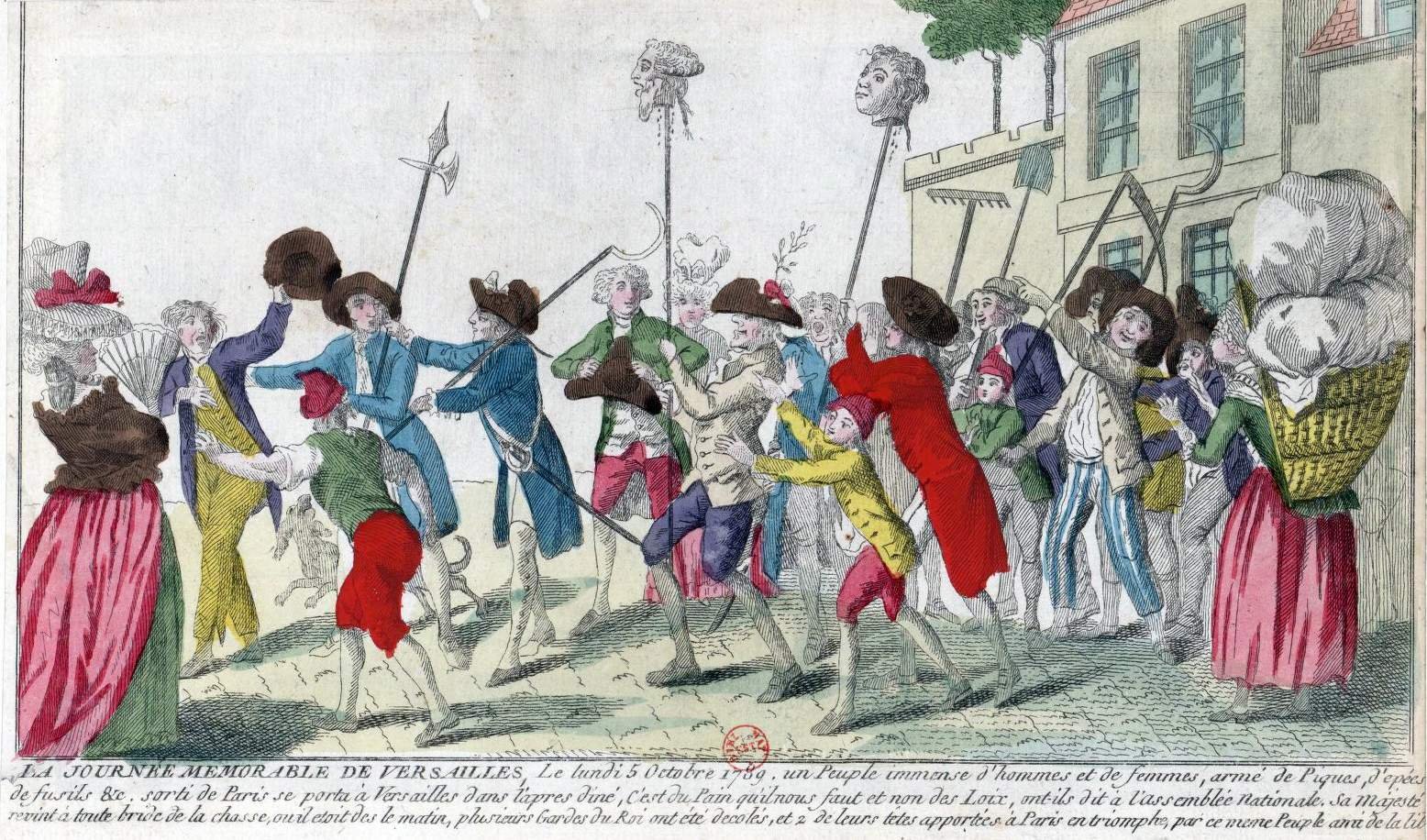 Время и французы. Франция 1789 головы. Поход на Версаль французская революция. Французская революция казнь Ламбаль.
