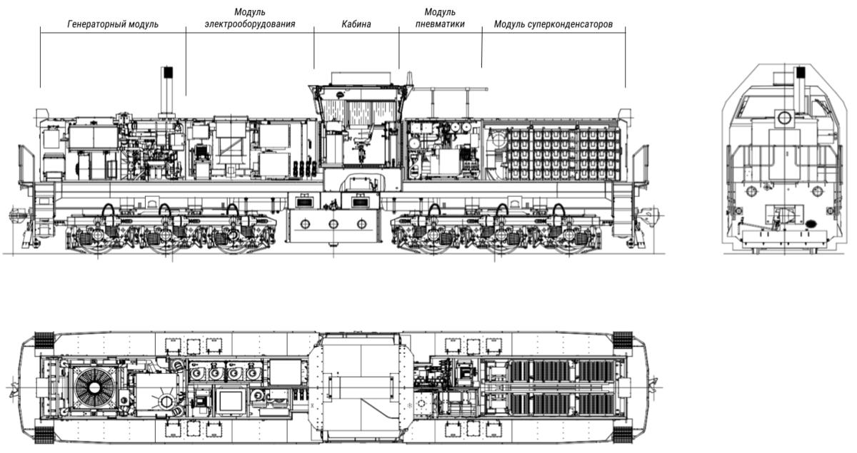 Компоновочная схема тепловоза